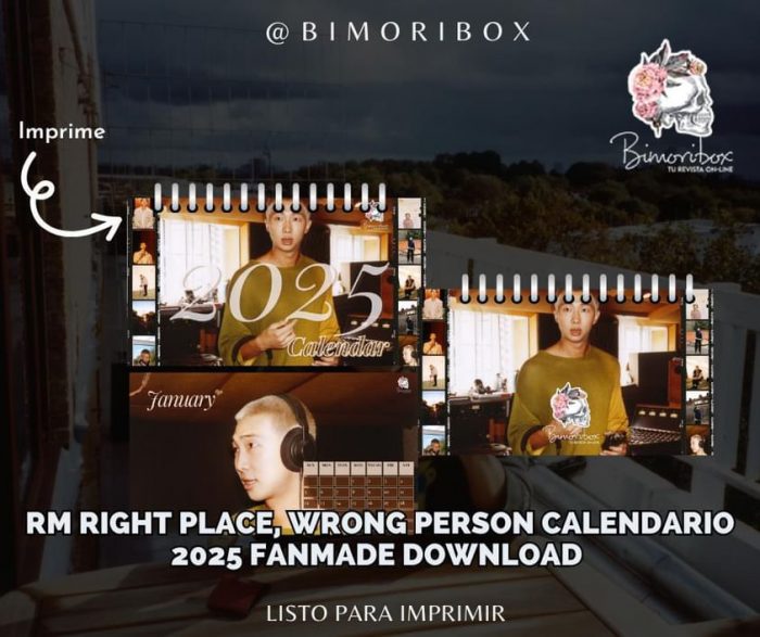 RM RIGHT PLACE, WRONG PERSON  CALENDARIO 2025  DOWNLOAD