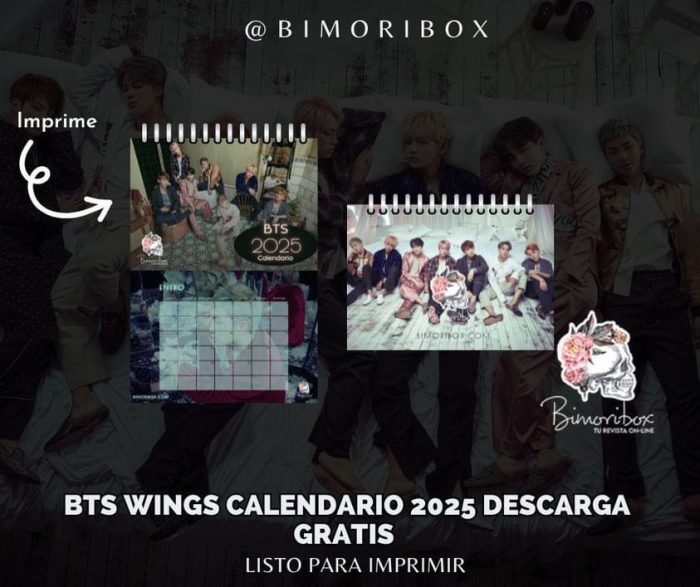 BTS WINGS CALENDARIO 2025 DESCARGA GRATIS