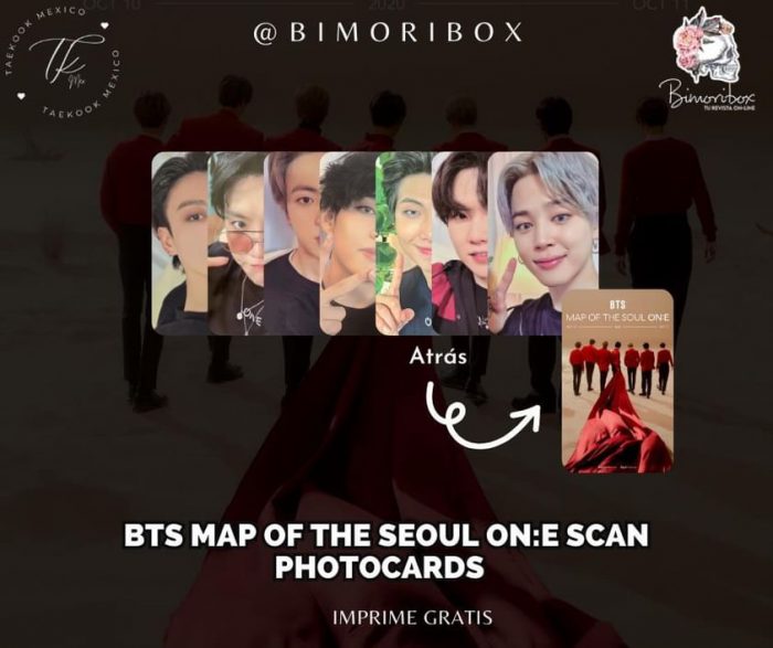 BTS MAP OF THE SOUL ONE SCAN BLUE RAY PHOTOCARDS GRATIS