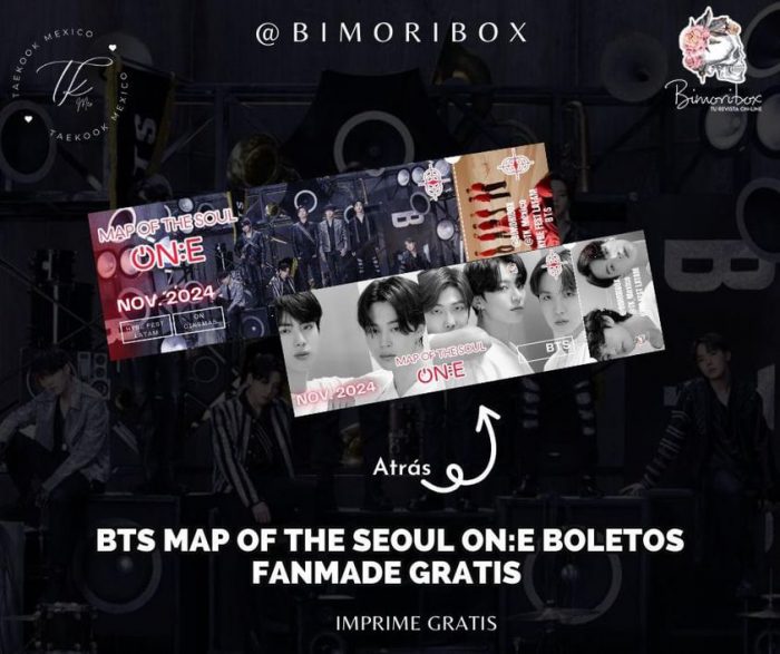 BTS MAP OF THE SEOUL ON:E BOLETOS FANMADE GRATIS