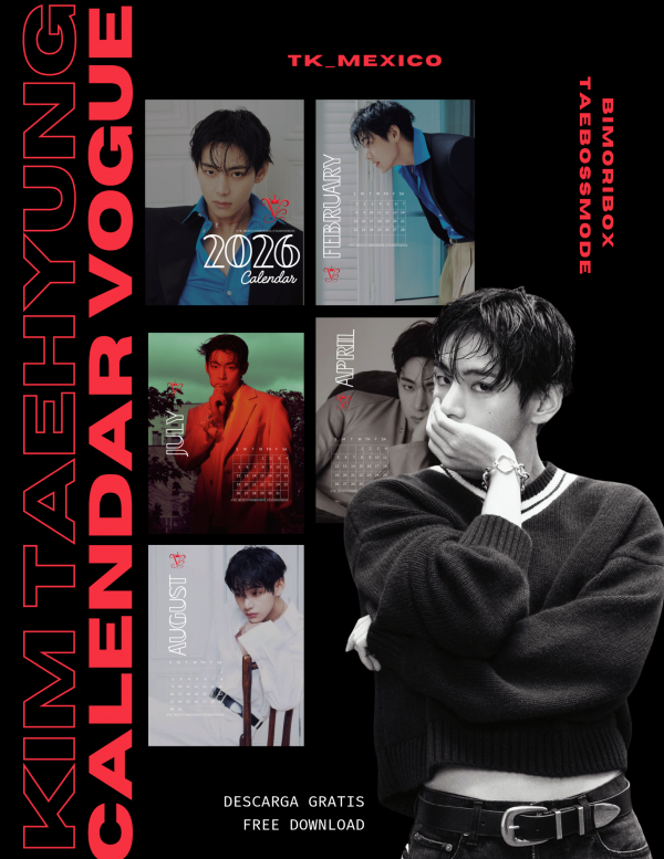 KIM TAEHYUNG X VOGUE KOREA CALENDARIO 2026 FANMADE | TAEBOOSMODE COLABORACIÓN