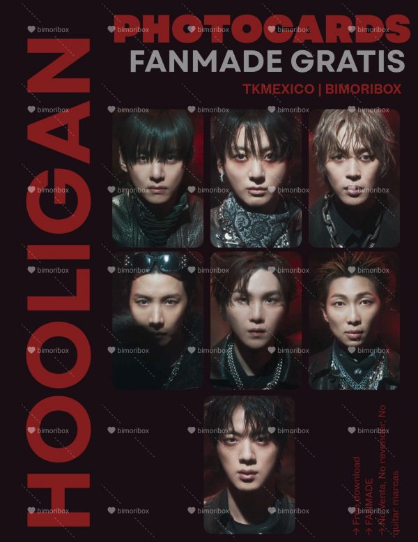 BTS HOOLIGAN — PHOTOCARDS VERSION 1 FANMADE
