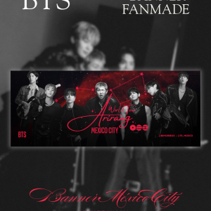 Banner fanmade inspirado en BTS para el concierto de CDMX 💜