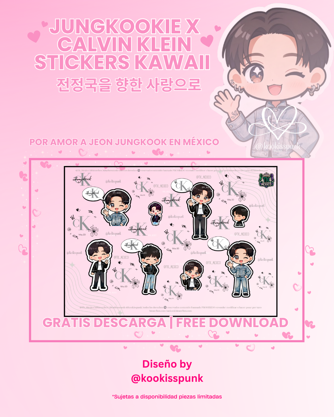Jungkook x Calvin Klein CKJK — Stickers Chibi Kawaii 🐰✨