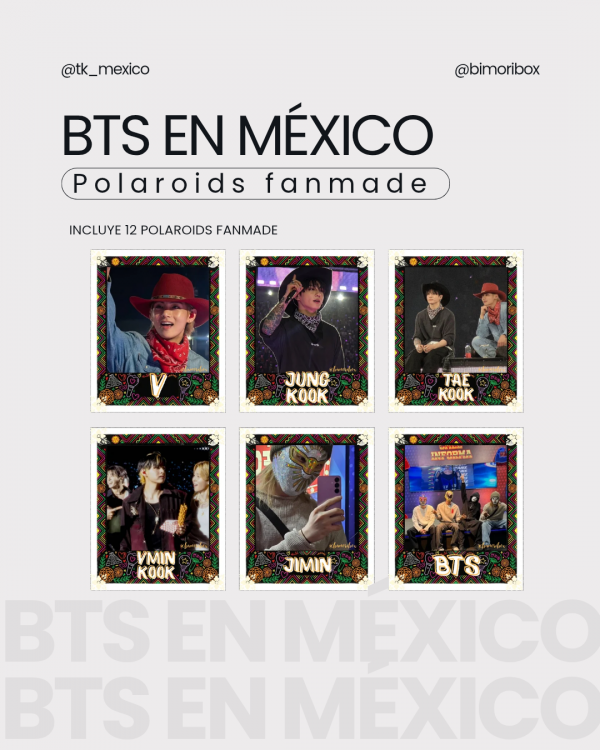 BTS EN MEXICO POLAROIDS FANMADE